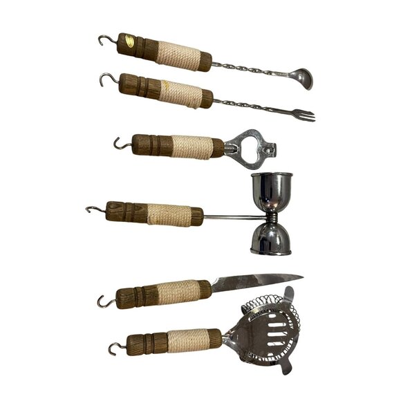 Vintage MCM Bar Tools Used Set of 6 Used - Picture 7 of 11